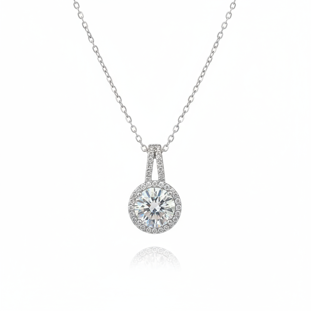 XL08 2CT Sterling Silver S925 Moissanite Diamond