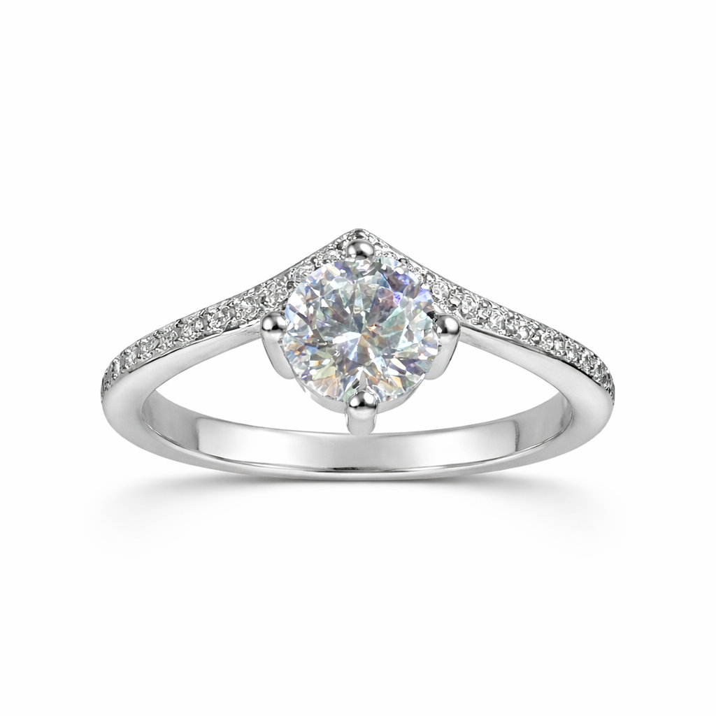 ER02 1CT Sterling Silver S925 Moissanite Diamond Earrings