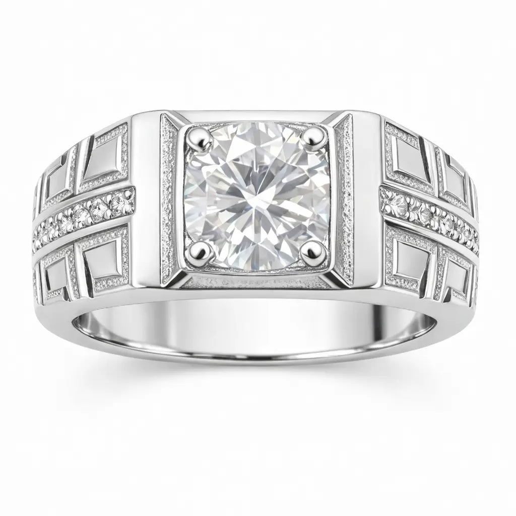 JZ46 1CT Sterling Silver S925 Moissanite Diamond 50%offamazon