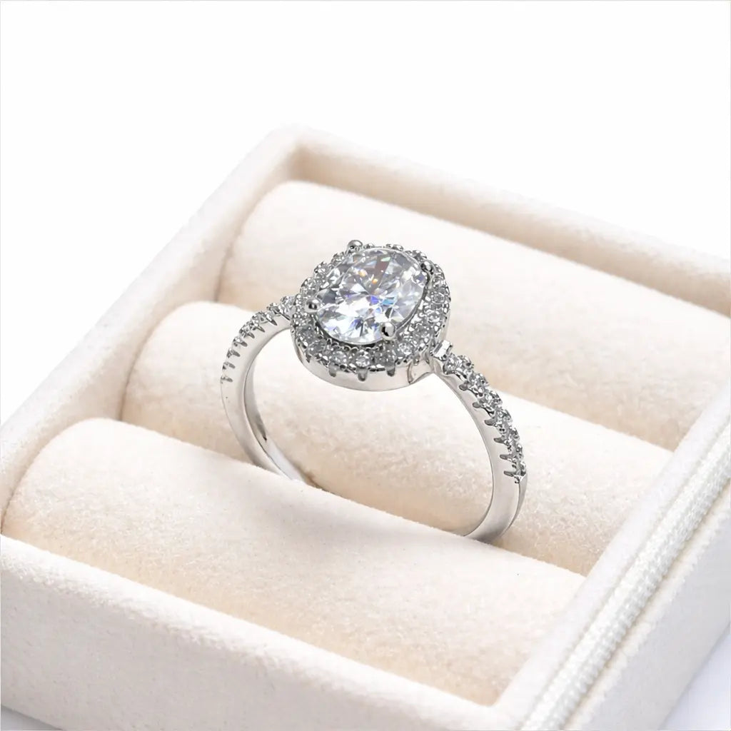 JZ37 1.5CT Sterling Silver S925 Moissanite Diamond 50%offamazon