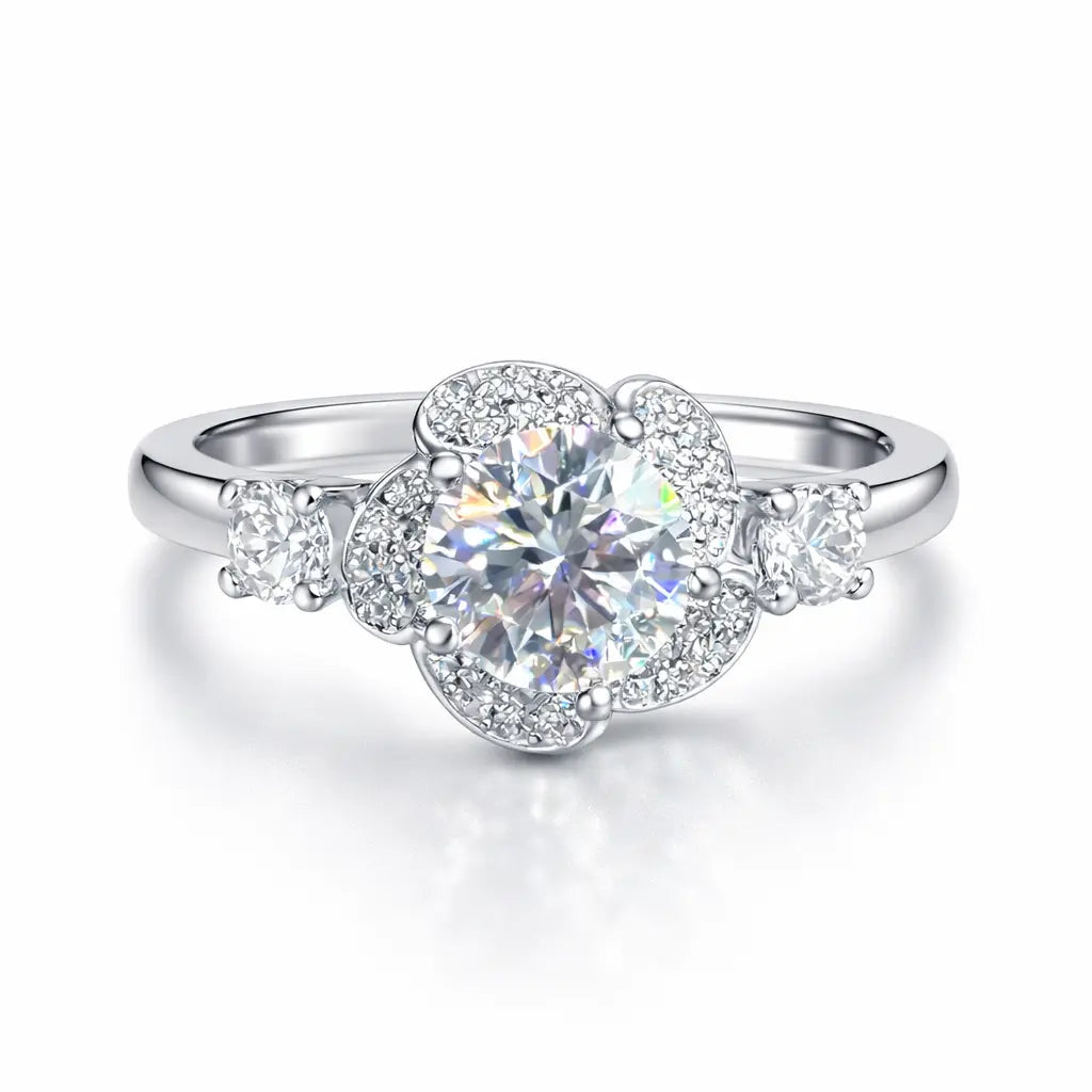 JZ35 1CT Sterling Silver S925 Moissanite Diamond 50%offamazon