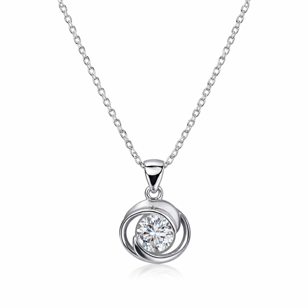 XL04 1CT Sterling Silver S925 Moissanite Diamond 50%offamazon