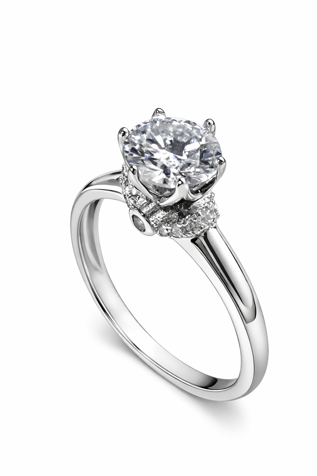 ER02 1CT Sterling Silver S925 Moissanite Diamond Earrings