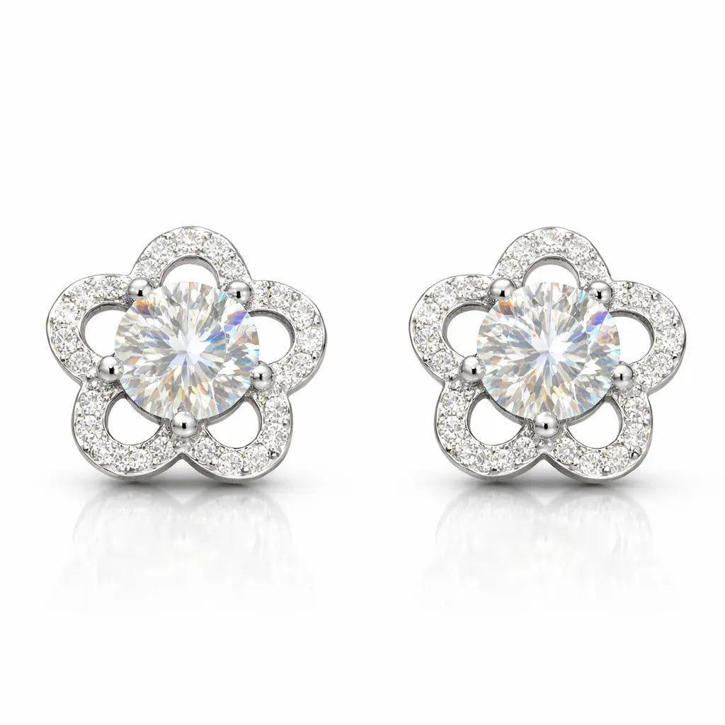 ER15 1CT Sterling Silver S925 Moissanite Diamond 50%offamazon