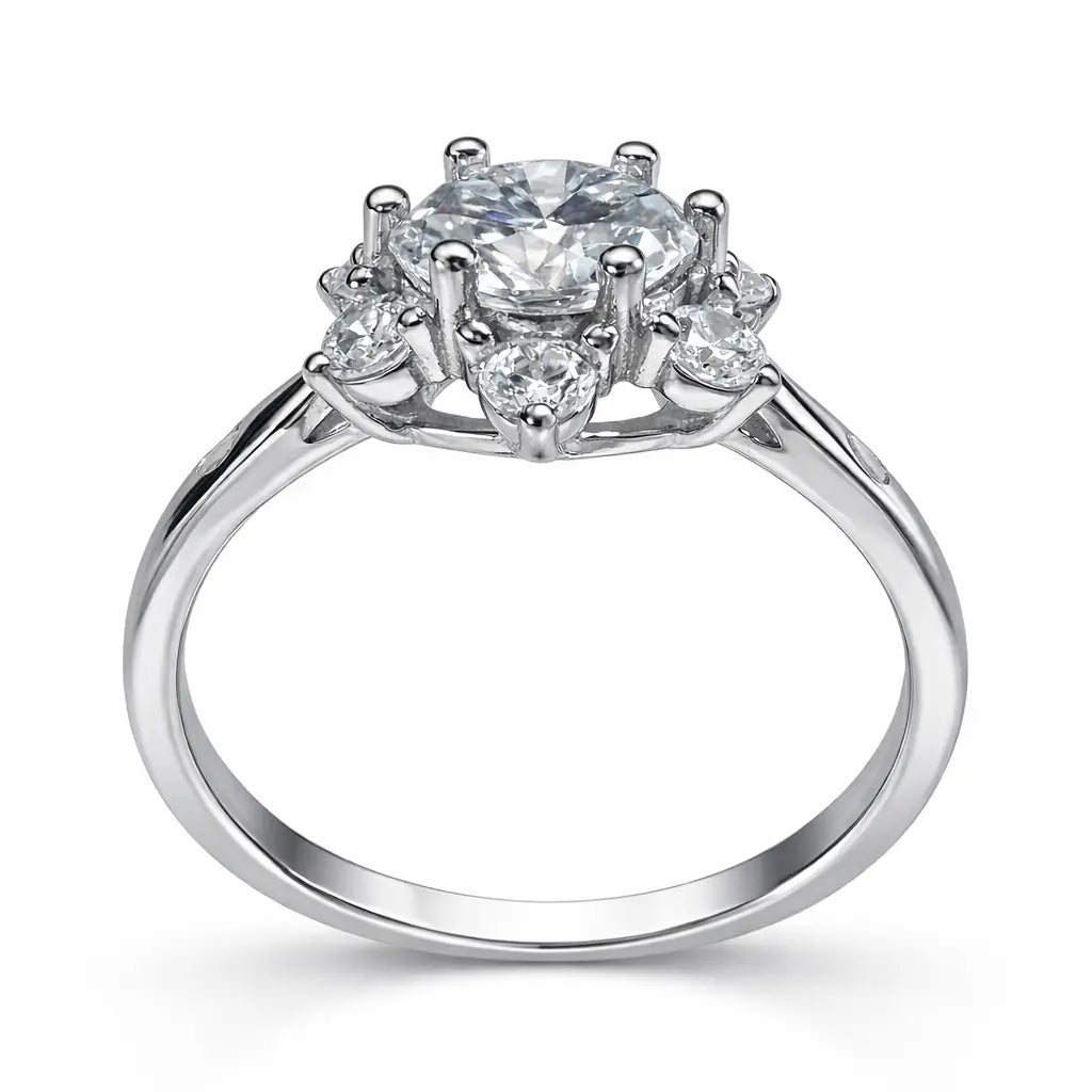 JZ33 1CT Sterling Silver S925 Moissanite Diamond 50%offamazon