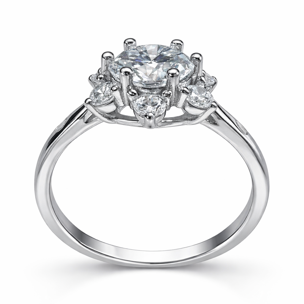 ER02 1CT Sterling Silver S925 Moissanite Diamond Earrings