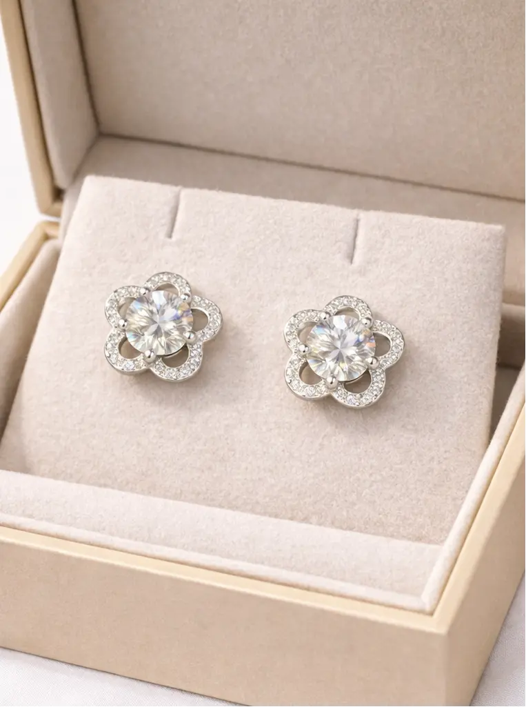ER15 1CT Sterling Silver S925 Moissanite Diamond 50%offamazon