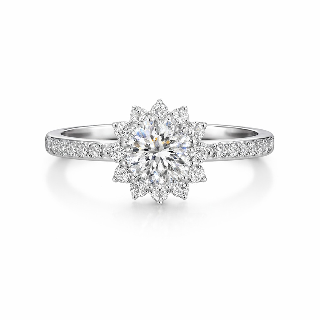 JZ36 1CT Sterling Silver S925 Moissanite Diamond