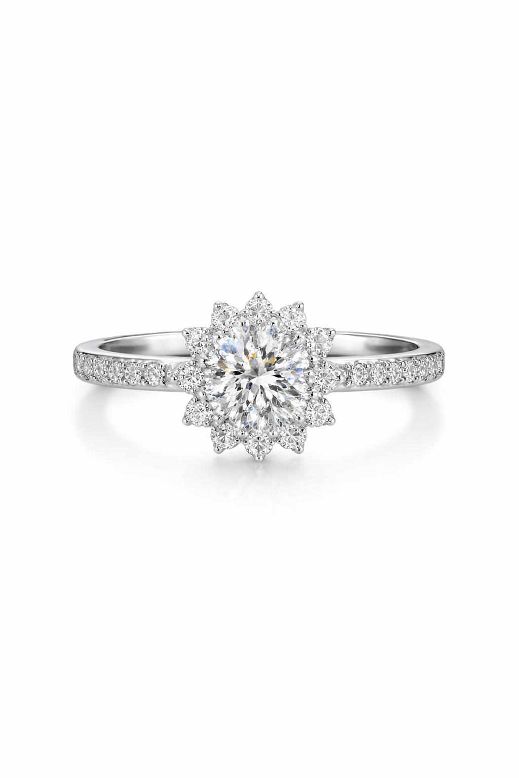 ER02 1CT Sterling Silver S925 Moissanite Diamond Earrings