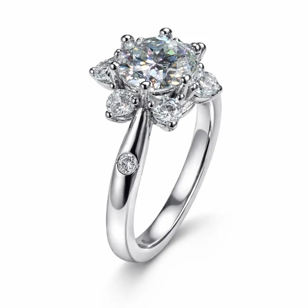 JZ33 1CT Sterling Silver S925 Moissanite Diamond 50%offamazon