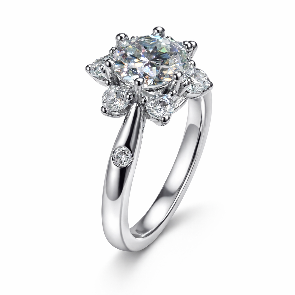 ER02 1CT Sterling Silver S925 Moissanite Diamond Earrings