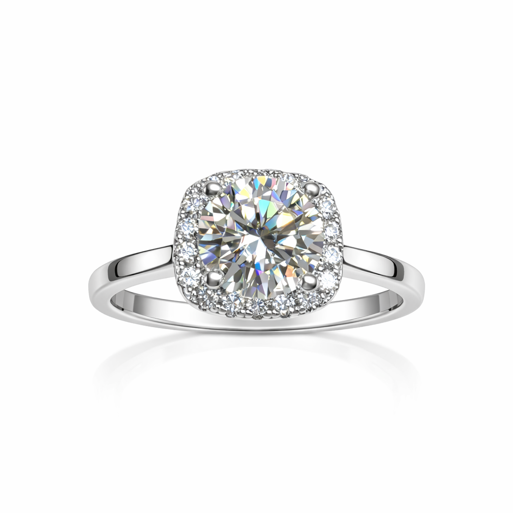 JZ61 1.5CT Sterling Silver S925 Moissanite Diamond