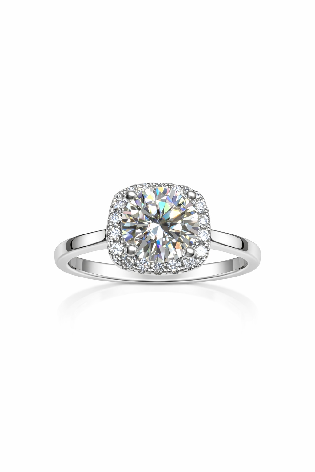 ER02 1CT Sterling Silver S925 Moissanite Diamond Earrings