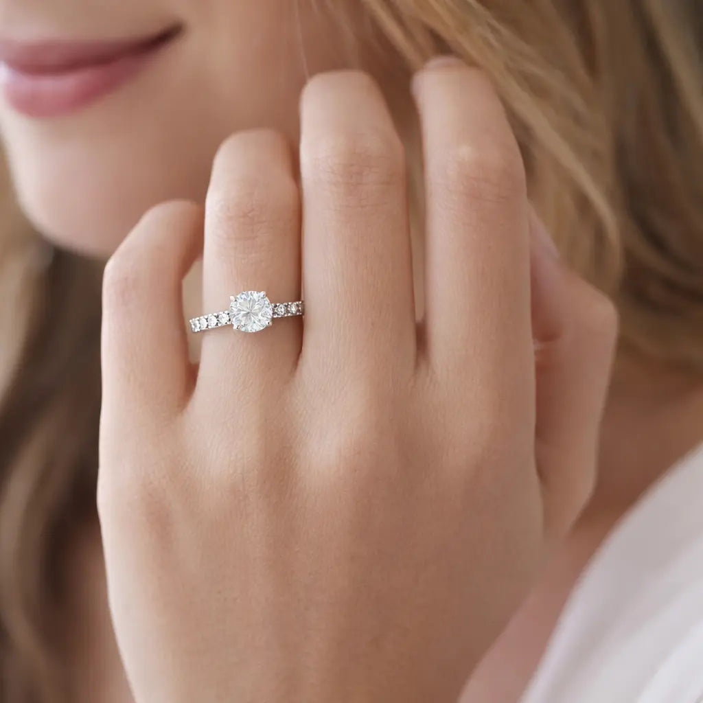JZ16 1CT Sterling Silver S925 Moissanite Diamond 50%offamazon