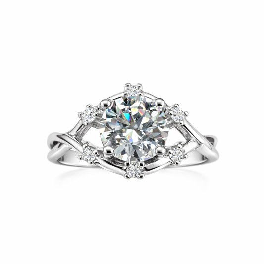 JZ39 1.5CT Sterling Silver S925 Moissanite Diamond