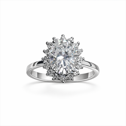 JZ55 2CT Sterling Silver S925 Moissanite Diamond