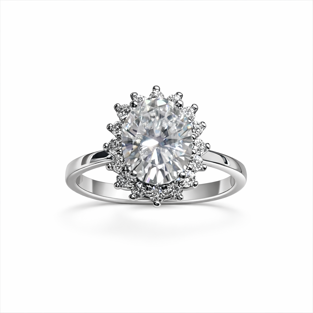 ER02 1CT Sterling Silver S925 Moissanite Diamond Earrings