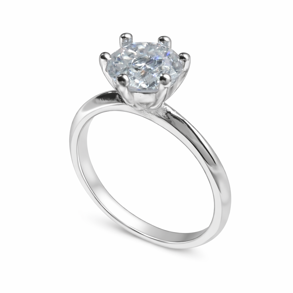 ER02 1CT Sterling Silver S925 Moissanite Diamond Earrings