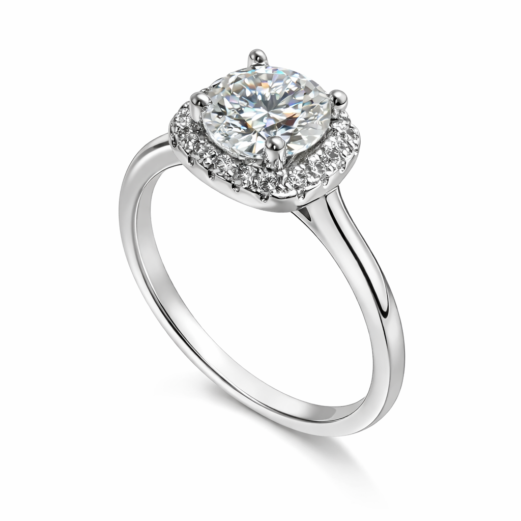 JZ61 1.5CT Sterling Silver S925 Moissanite Diamond