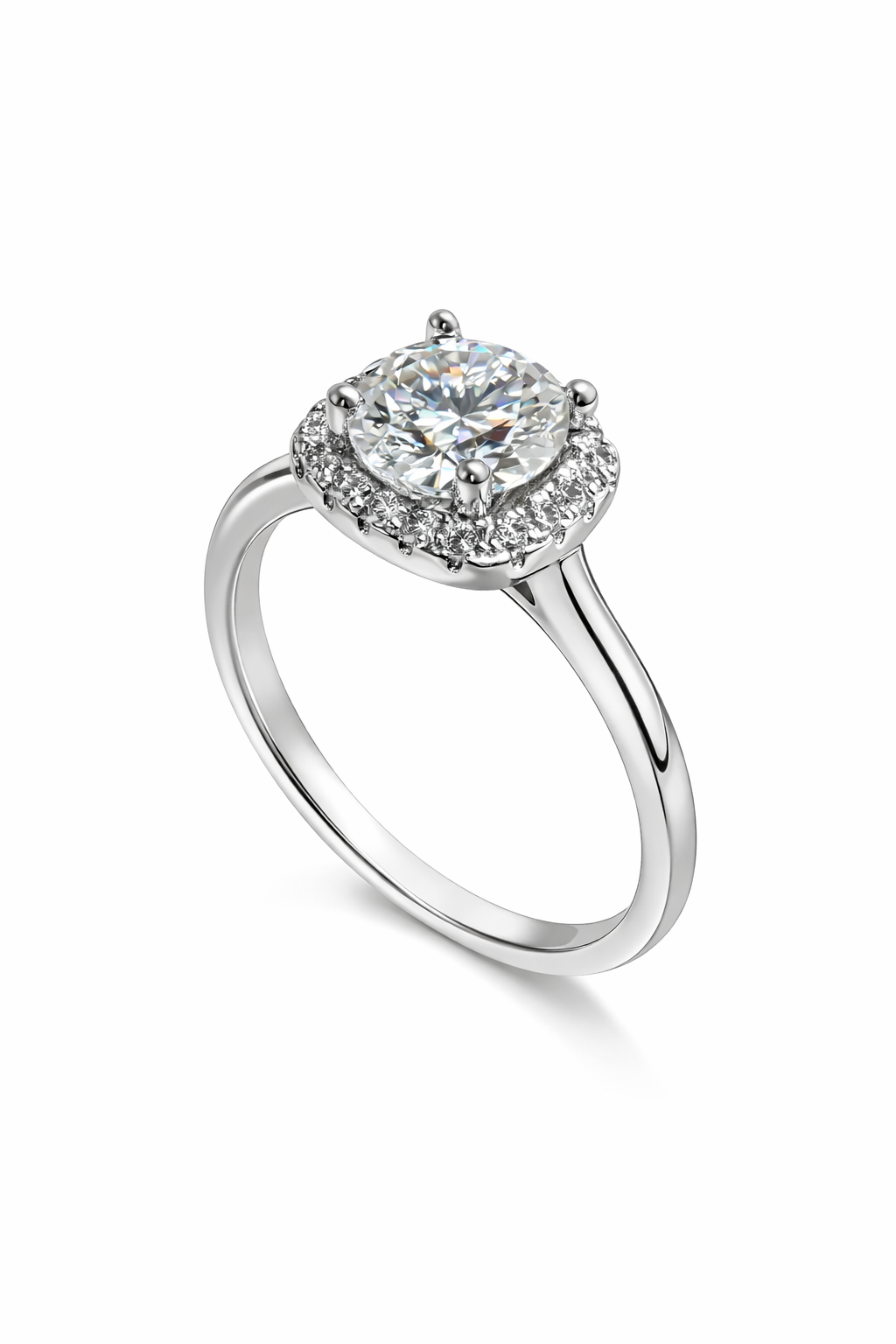 ER02 1CT Sterling Silver S925 Moissanite Diamond Earrings