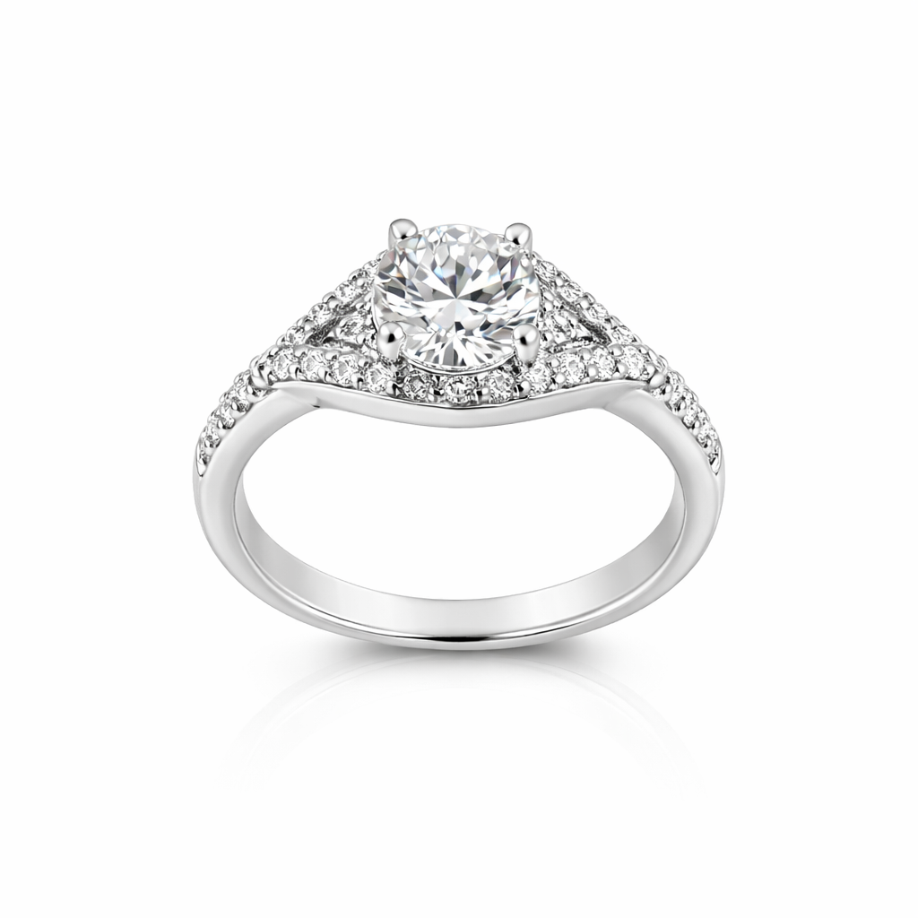 ER02 1CT Sterling Silver S925 Moissanite Diamond Earrings