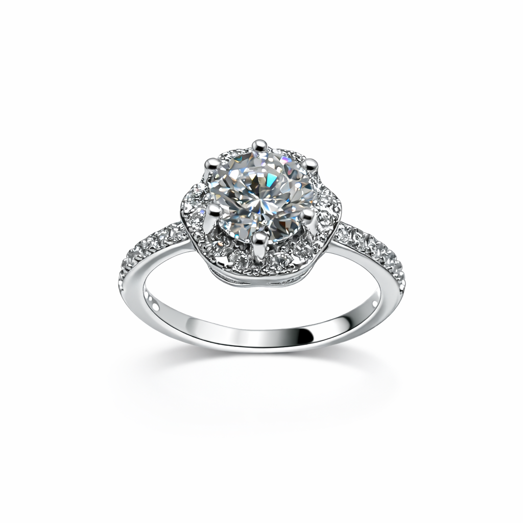 ER02 1CT Sterling Silver S925 Moissanite Diamond Earrings