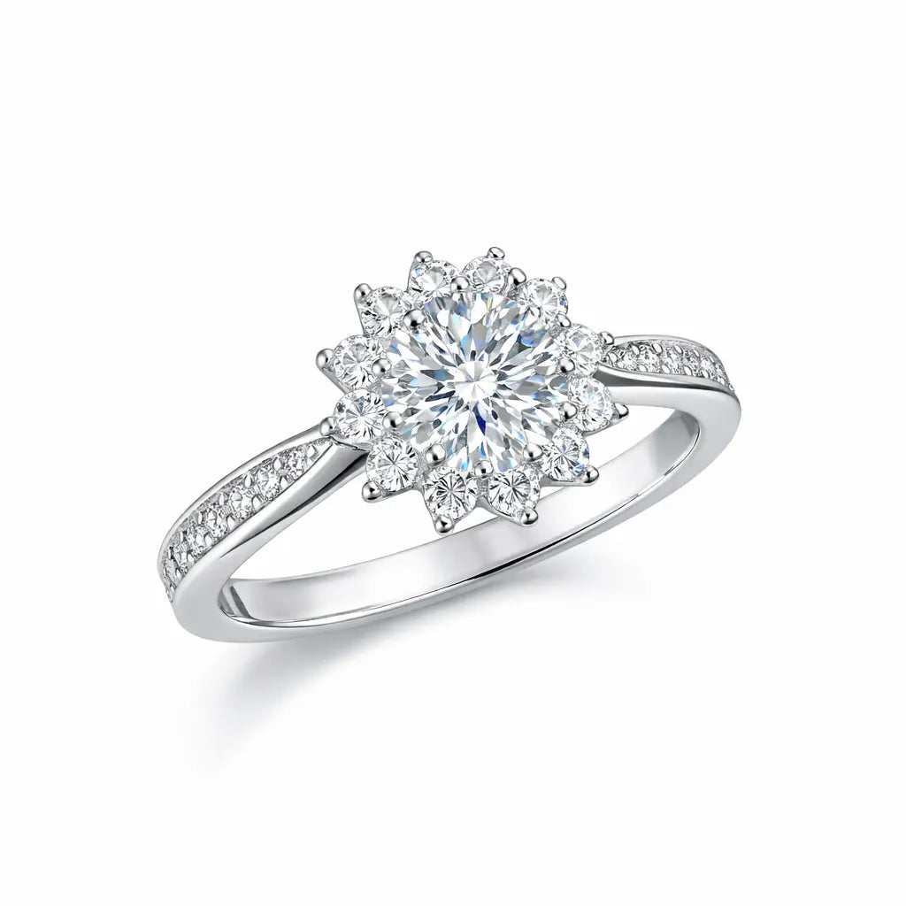 JZ33 1CT Sterling Silver S925 Moissanite Diamond 50%offamazon