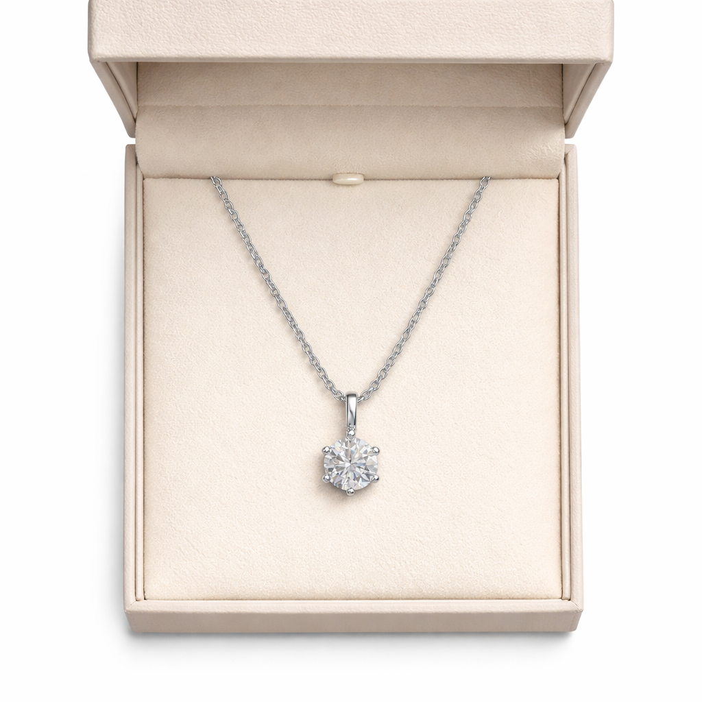 XL56 1CT Sterling Silver S925 Moissanite Diamond Necklace