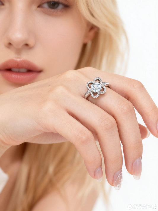 JZ23 1CT Sterling Silver S925 Moissanite Diamond