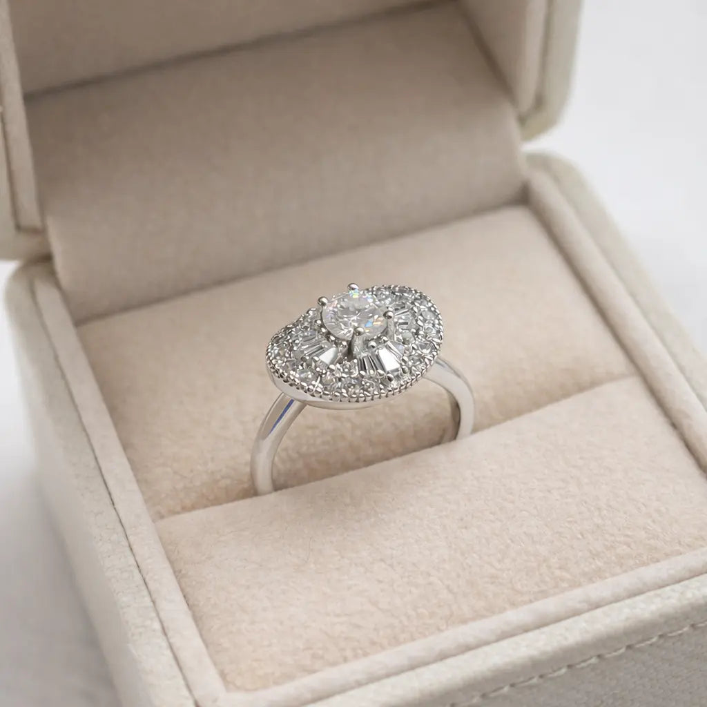 JZ65 1CT Sterling Silver S925 Moissanite Diamond 50%offamazon