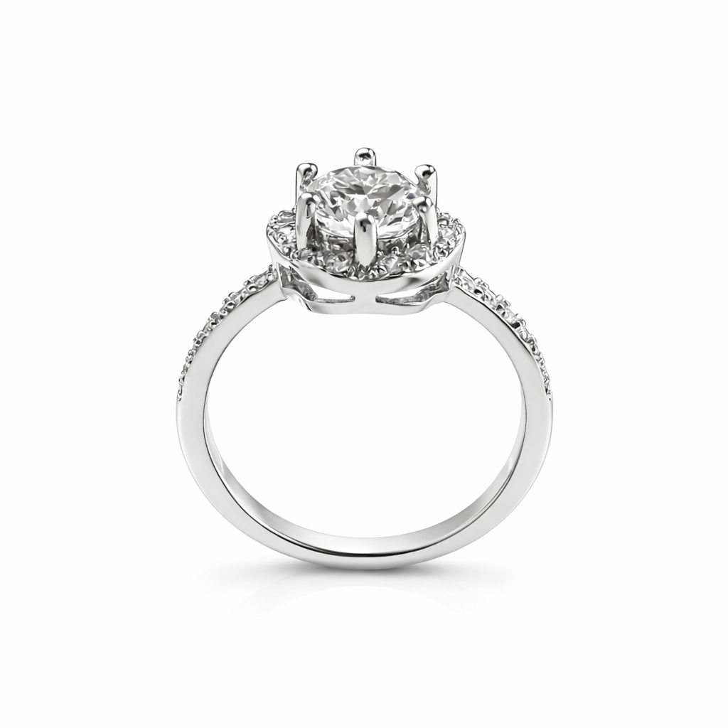 ER02 1CT Sterling Silver S925 Moissanite Diamond Earrings
