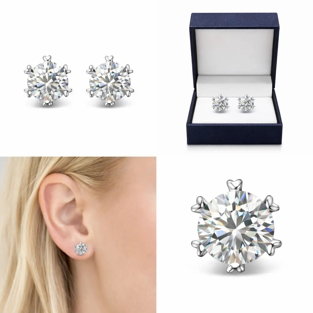 ER31 1CT Sterling Silver S925 Moissanite Diamond 50%offamazon