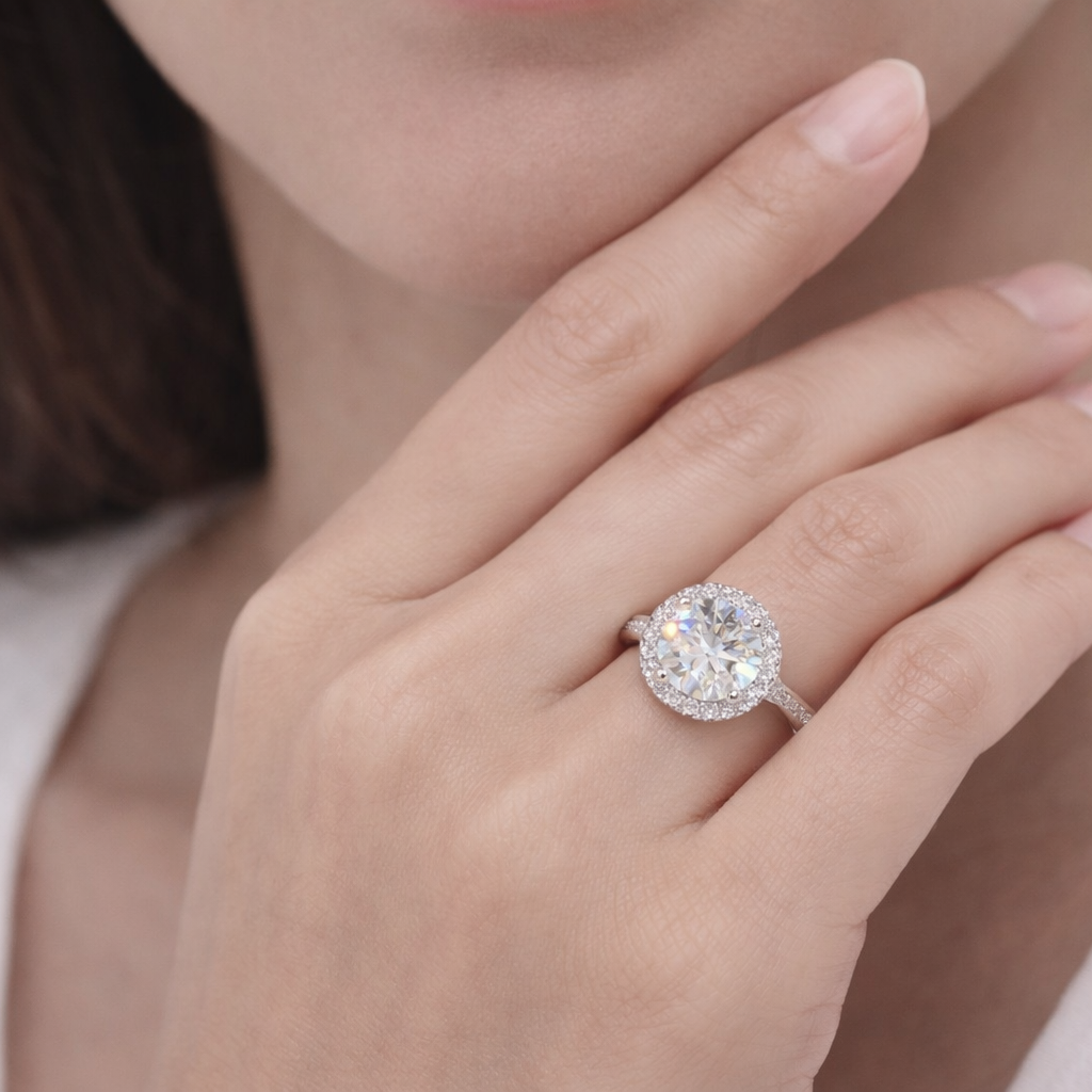 JZ50 1CT Sterling Silver S925 Moissanite Diamond