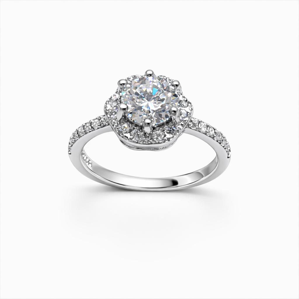 ER02 1CT Sterling Silver S925 Moissanite Diamond Earrings