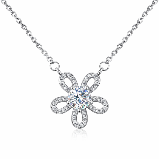 XL41 1CT Sterling Silver S925 Moissanite Diamond