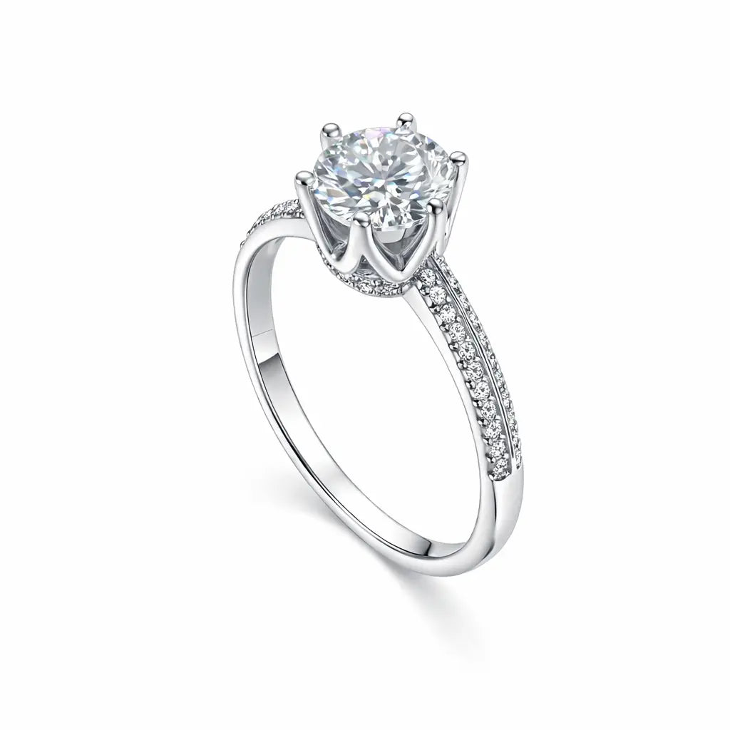 JZ48 1CT Sterling Silver S925 Moissanite Diamond 50%offamazon