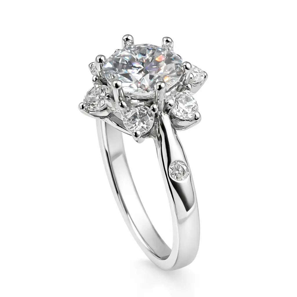 JZ33 1CT Sterling Silver S925 Moissanite Diamond 50%offamazon