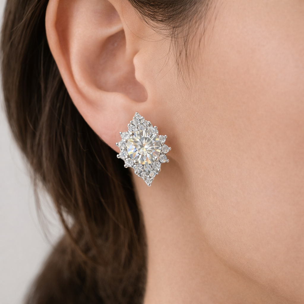 ER38 1CT*2 Sterling Silver S925 Moissanite Diamond 50%offamazon