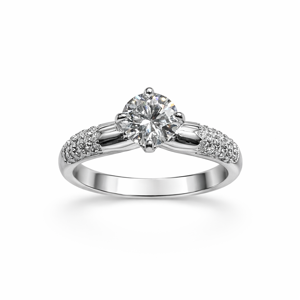 JZ59 1 CT Sterling Silver S925 Moissanite Diamond