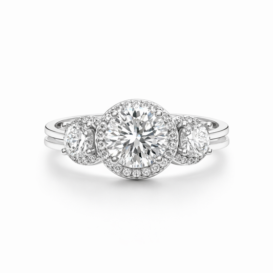 JZ03 1CT Sterling Silver S925 Moissanite Diamond