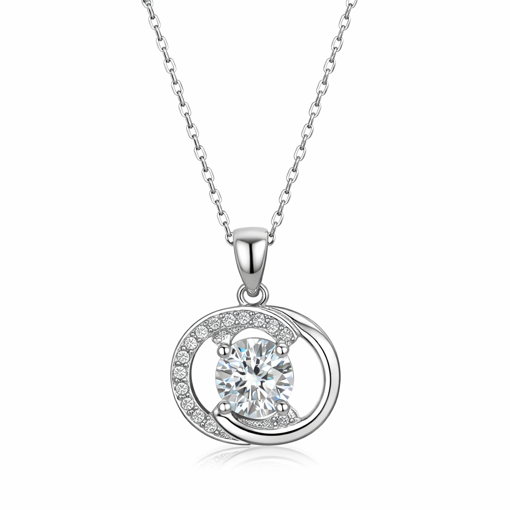 XL23 1CT Sterling Silver S925 Moissanite Diamond 50%offamazon