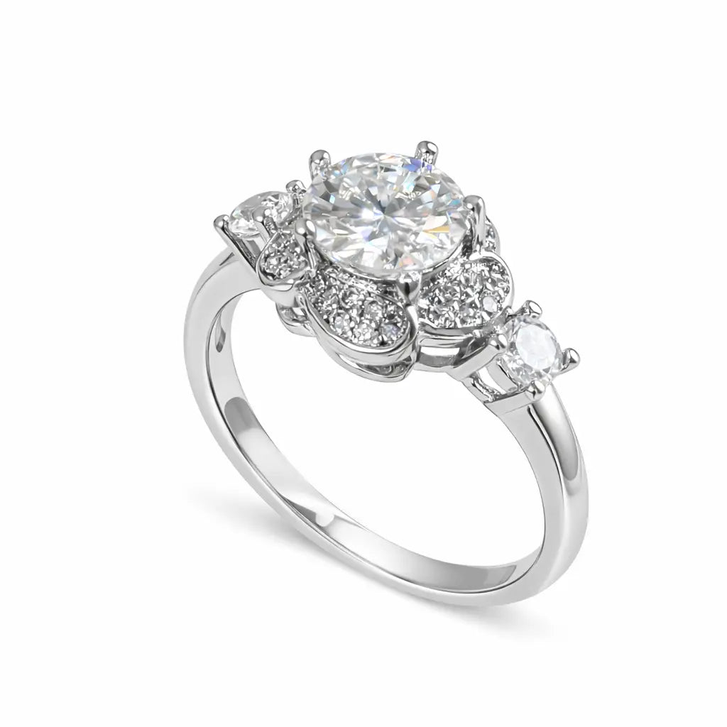 JZ35 1CT Sterling Silver S925 Moissanite Diamond 50%offamazon