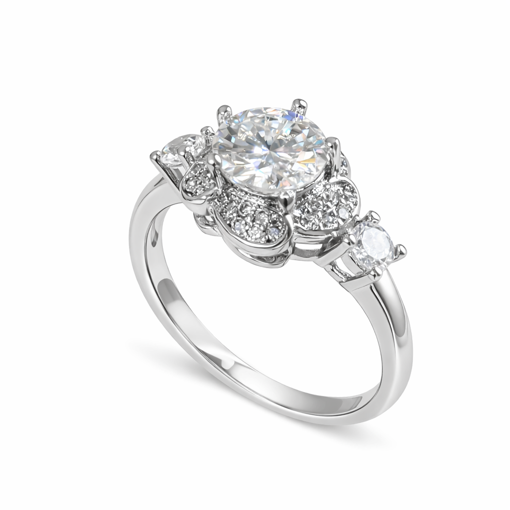 ER02 1CT Sterling Silver S925 Moissanite Diamond Earrings