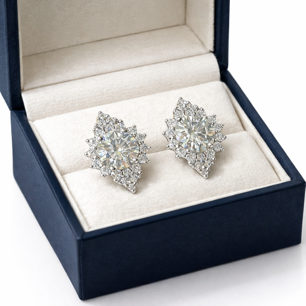 ER38 1CT*2 Sterling Silver S925 Moissanite Diamond 50%offamazon