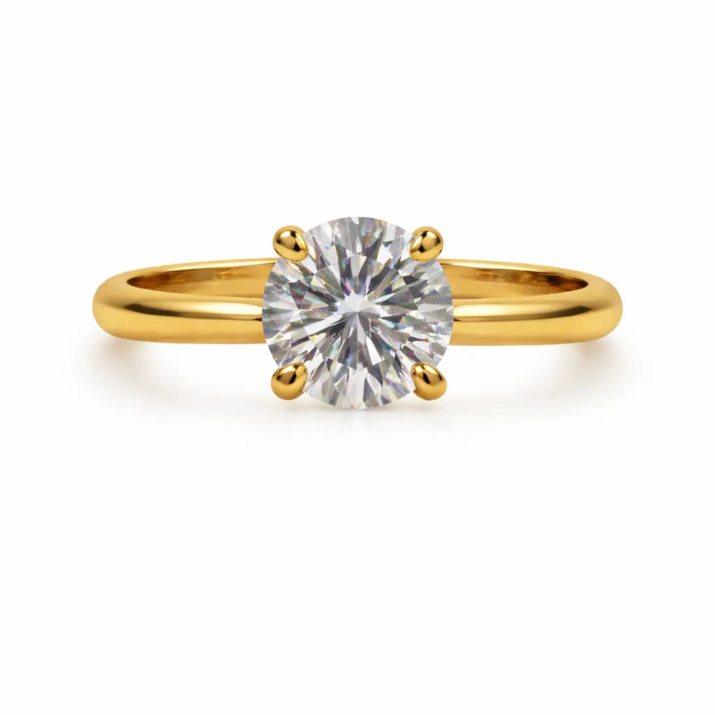 JZ67 1CT Gold Sterling Silver S925 Moissanite Diamond 50%offamazon