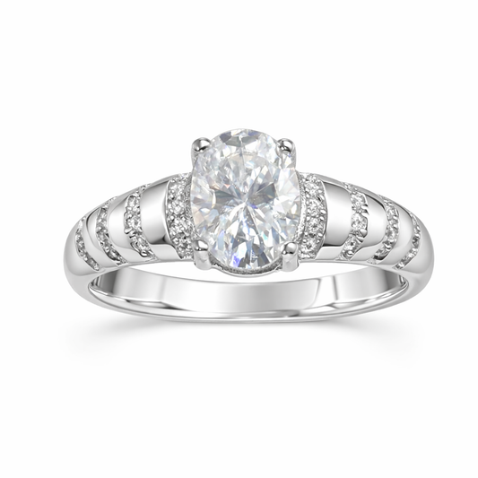 JZ26 1.5CT Sterling Silver S925 Moissanite Diamond