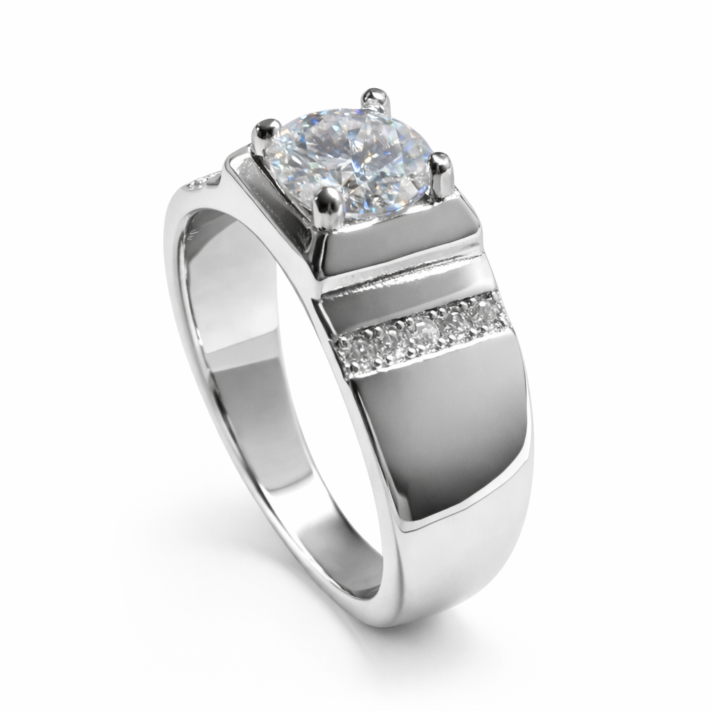 ER02 1CT Sterling Silver S925 Moissanite Diamond Earrings