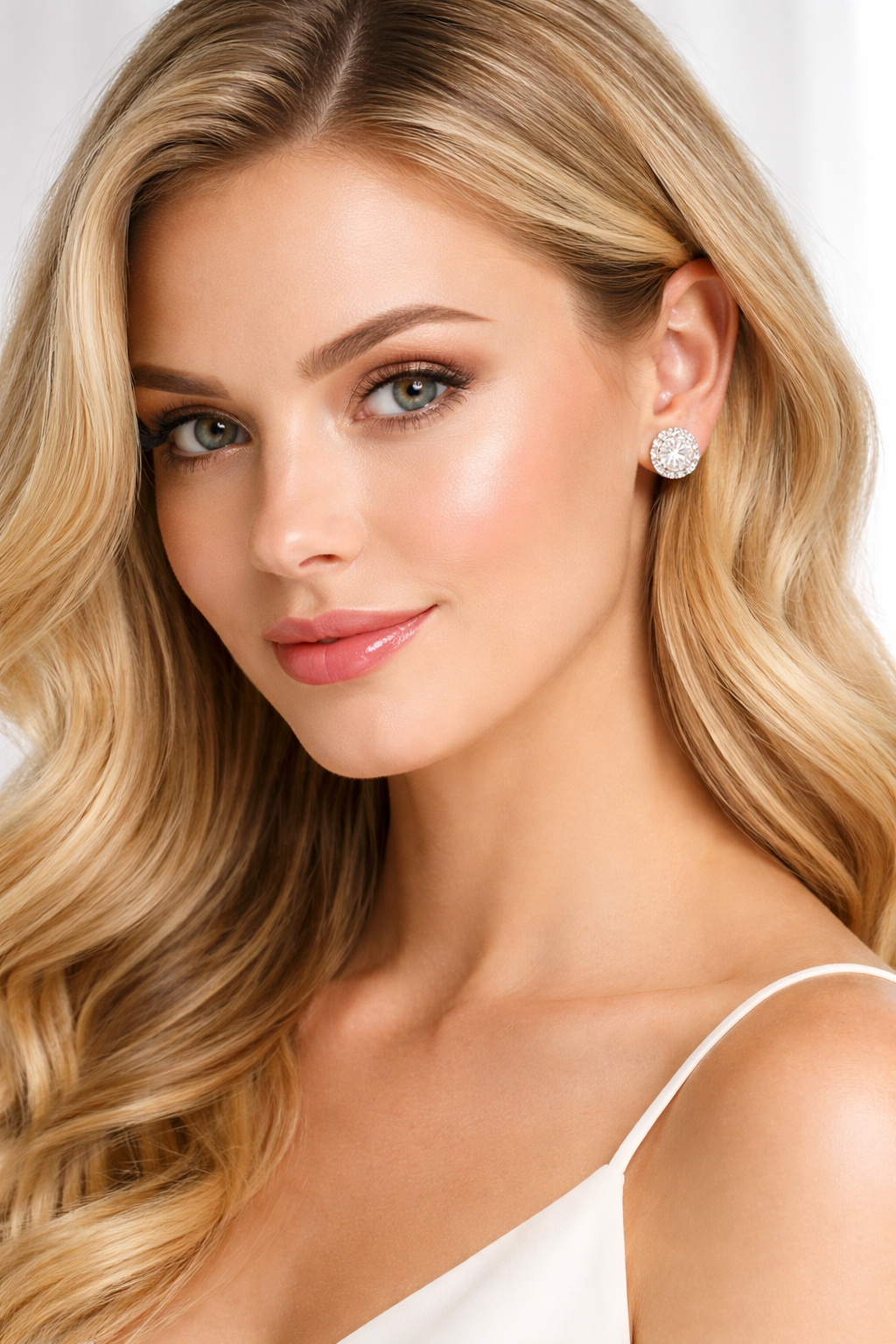 ER39 1CT Sterling Silver S925 Moissanite Diamond