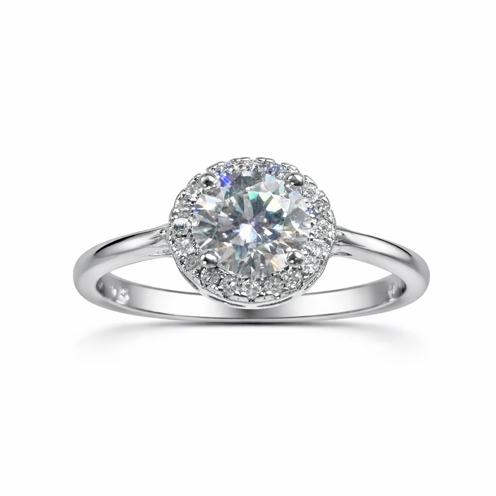 JZ50 1CT Sterling Silver S925 Moissanite Diamond