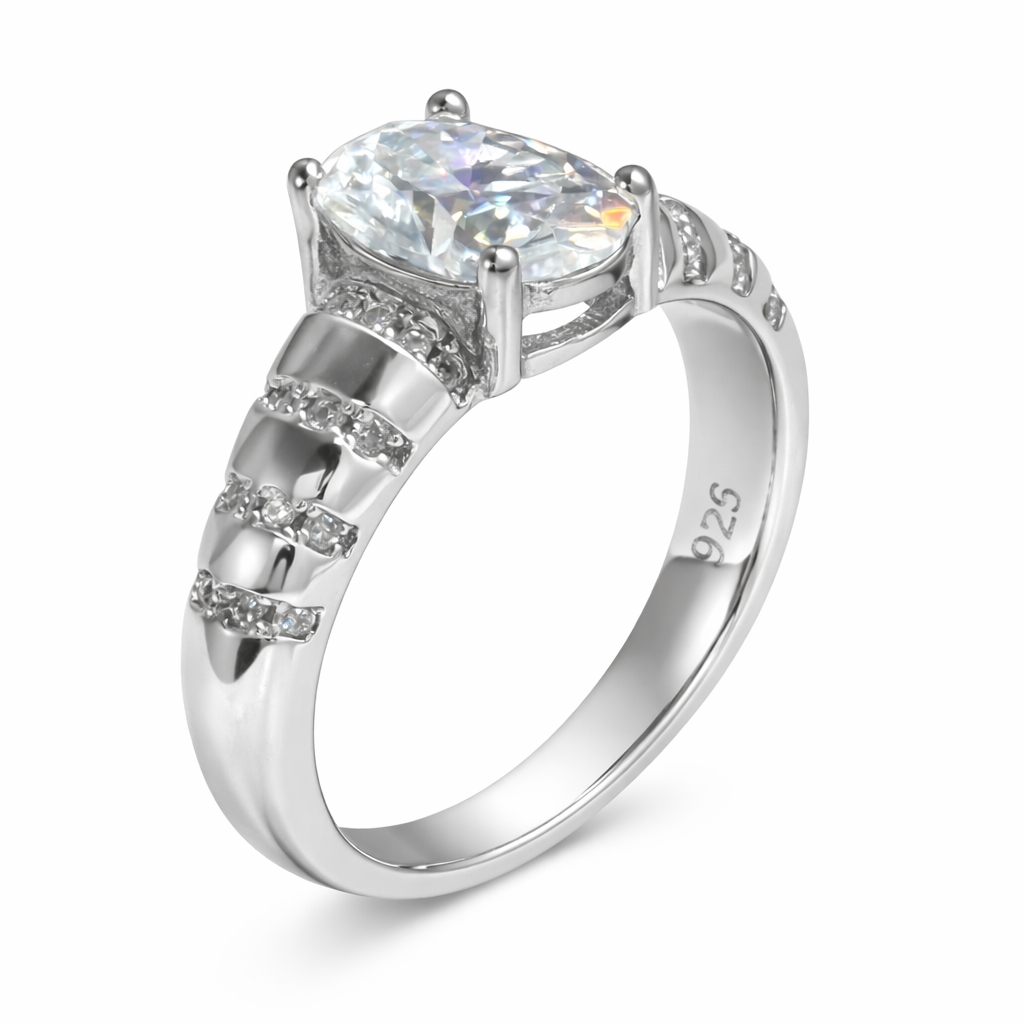 ER02 1CT Sterling Silver S925 Moissanite Diamond Earrings